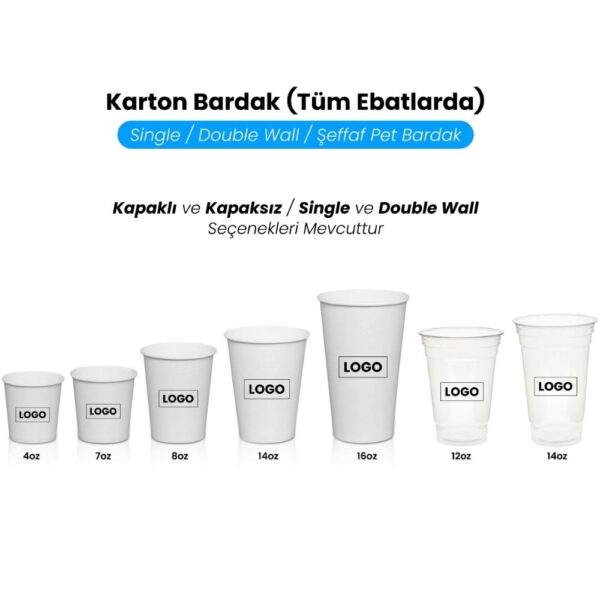 Tüm Ebatalarda Karton ve Plastik Bardak